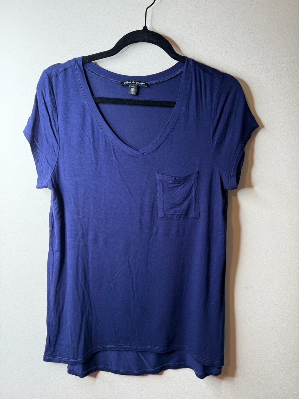 Cable & Gauge Everyday Pocket V-Neck Tee Bundle - Navy & Orange (Size L)